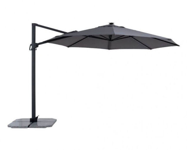 Rome 3.5m Octagonal Solar LED Cantilever Charcoal Umbrella, , hi-res image number null