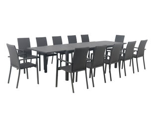 Jette Quick Dry 13 Piece Dining (Gunmetal Grey)