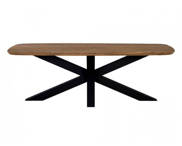 Jakarta Teak 220cm Cross Leg Table (Black), , hi-res