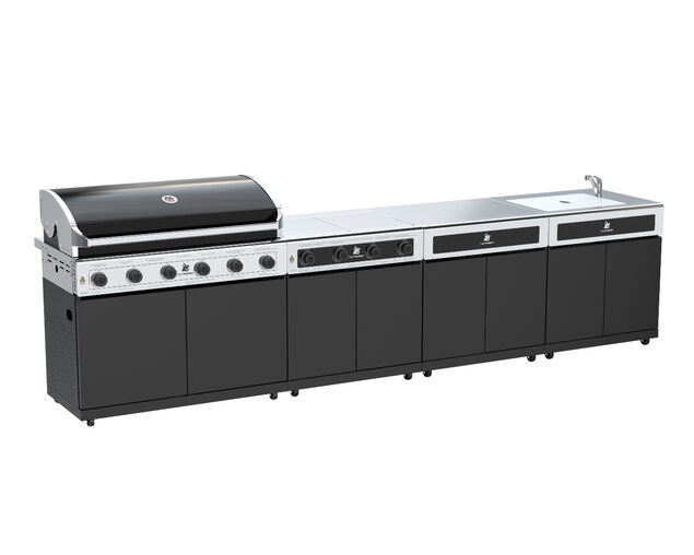 Beefmaster Classic 6 Burner BBQ Kitchen On Classic Cart, , hi-res image number null