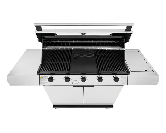 BeefEater 1200 Series - 5 Burner Stainless Steel BBQ With Side Burner, , hi-res