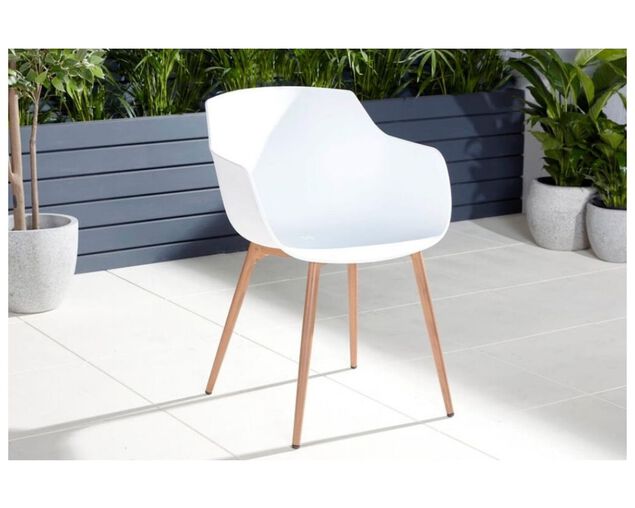 Oslo Resin and Aluminium Chair (White), , hi-res