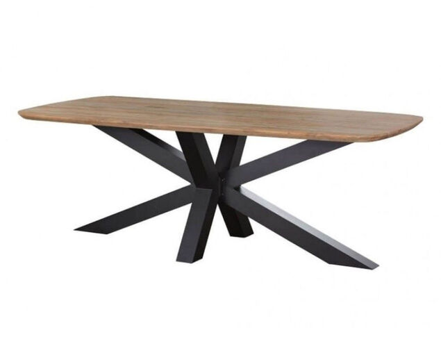 Jakarta Teak 220cm Cross Leg Table (Black), , hi-res image number null