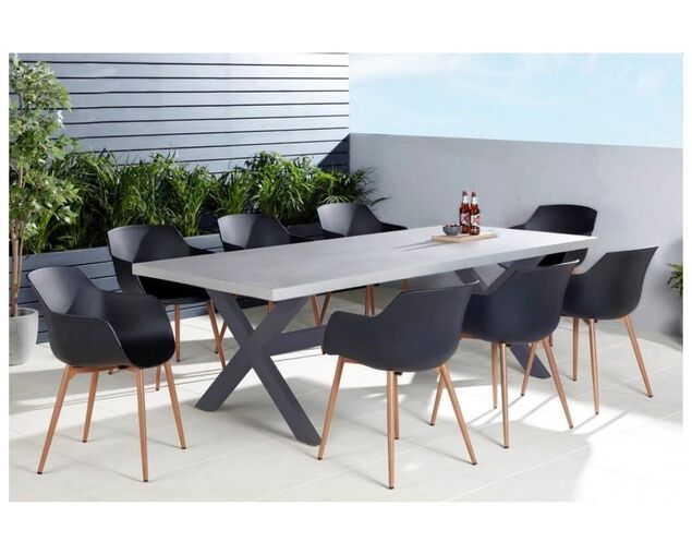Oslo-Crete 9 Piece Dining (Black), Black, hi-res