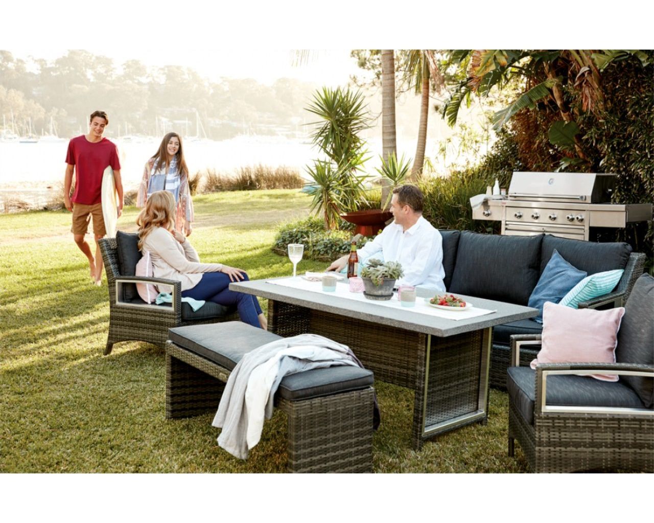 Contempo 5 Piece Sunbrella Low Dining Setting, , hi-res image number null