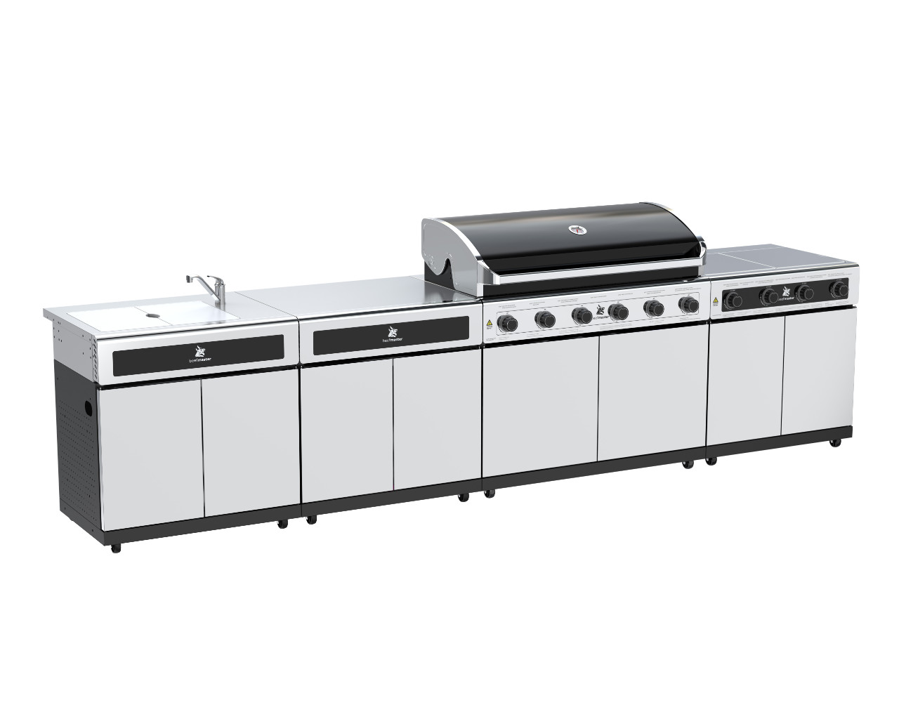 Beefmaster Classic 6 Burner BBQ Kitchen On Deluxe Cart, , hi-res image number null