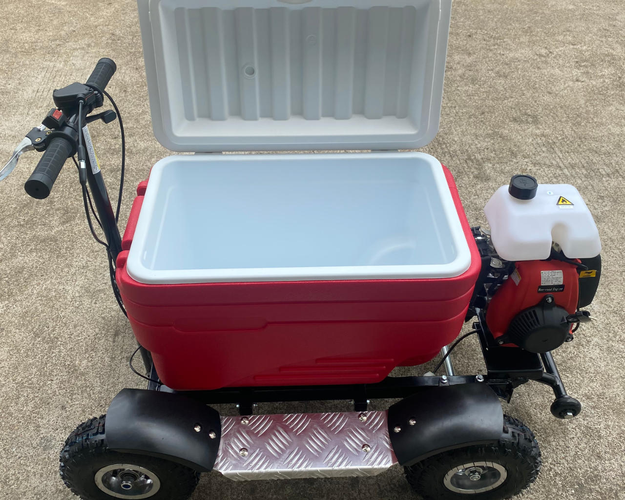 Motorised 49cc Ride On Cooler Scooter (Red), Red, hi-res image number null