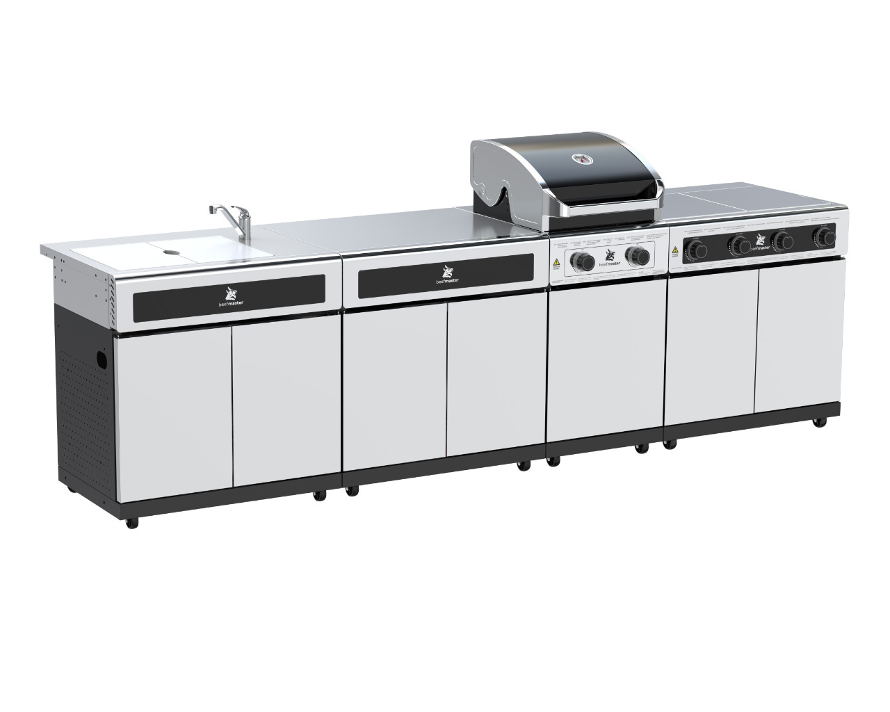 Beefmaster Classic 2 Burner BBQ Kitchen On Deluxe Cart, , hi-res image number null