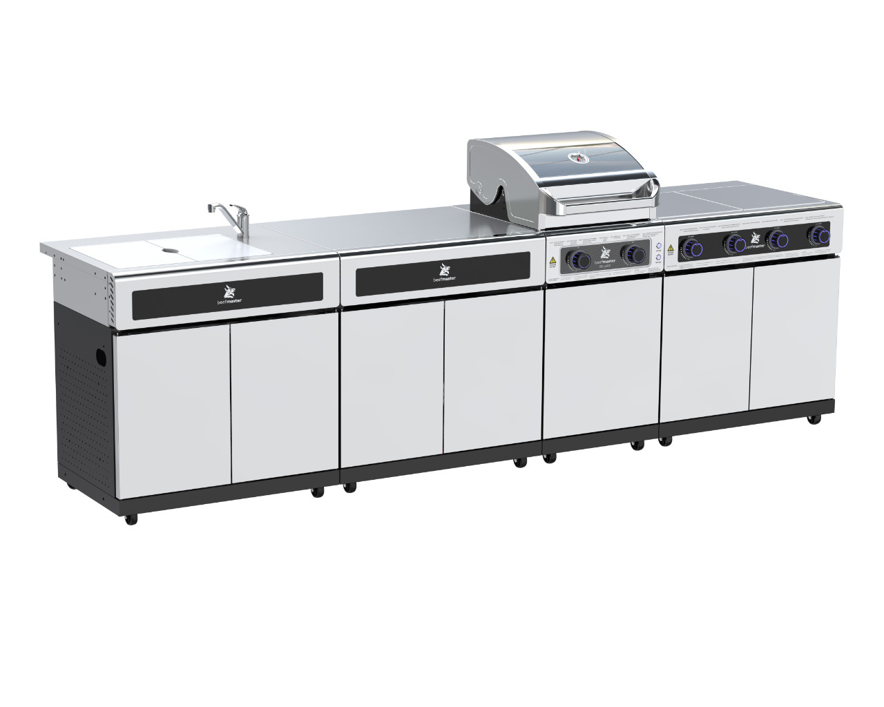 Beefmaster Deluxe 2 Burner BBQ Kitchen On Deluxe Cart, , hi-res image number null