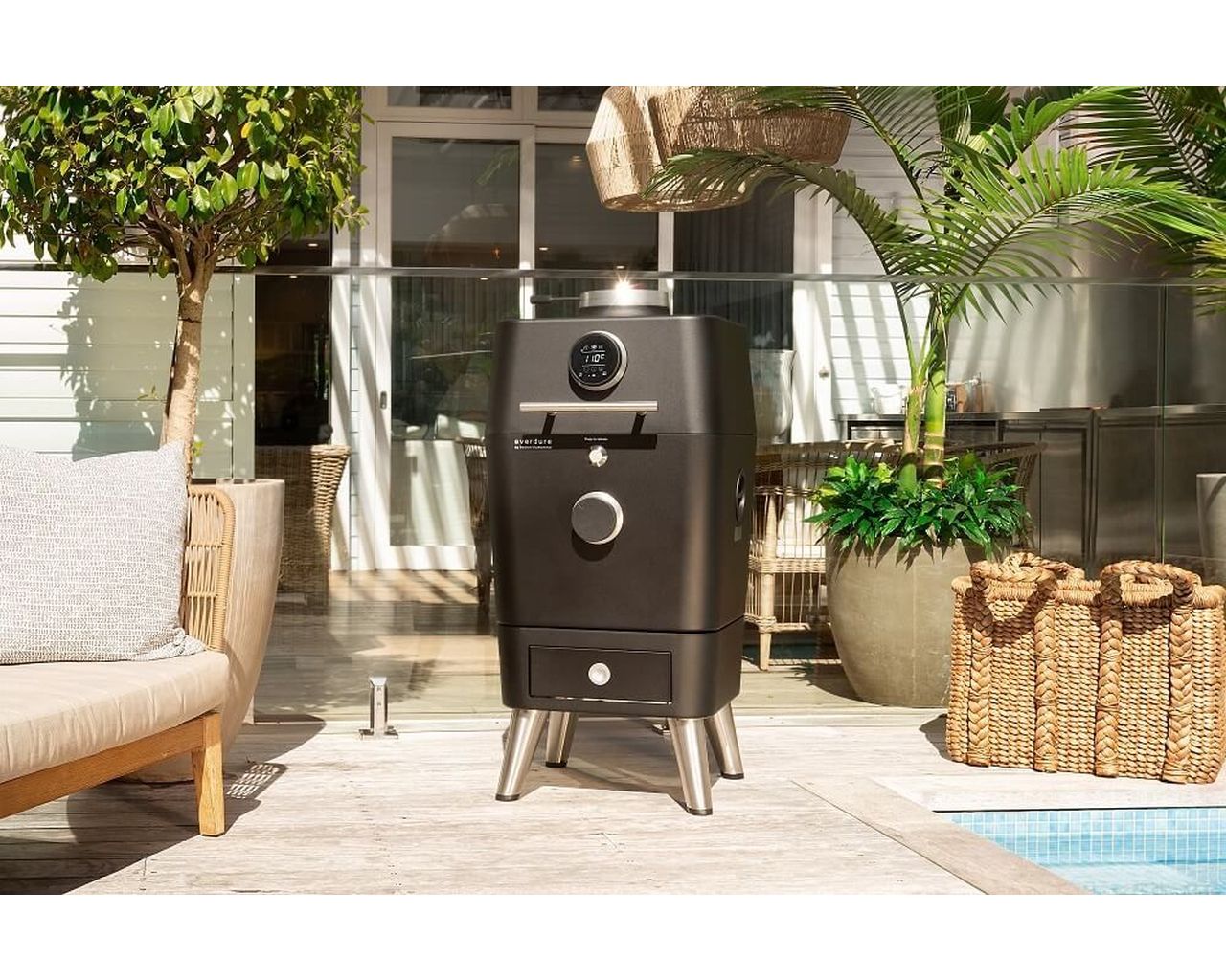 Everdure by Heston Blumenthal 4K Electric Ignition Charcoal Outdoor Oven (Black), Black, hi-res image number null