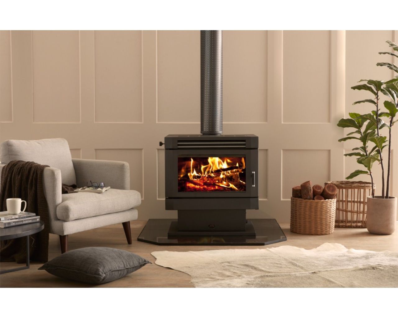 Saxon Mahogany Freestanding Wood Heater, , hi-res image number null