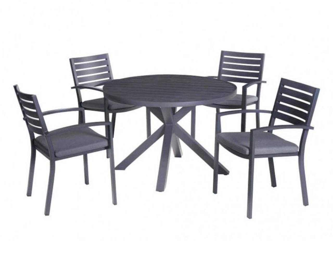 Boston-Jette 5 Piece Slatted Dining, Gunmetal Grey, small-swatch