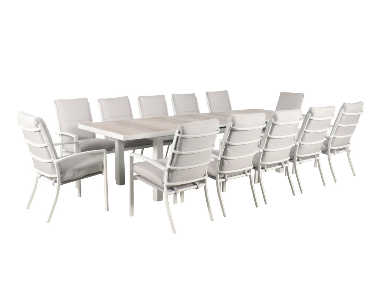 Jette-Dakota Highback 13 Piece Dining (White), , hi-res image number null