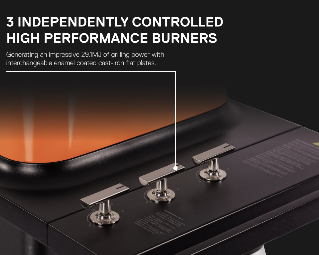 Everdure by Heston Blumenthal FURNACE 3 Burner BBQ with Stand - Orange, Orange, hi-res image number null