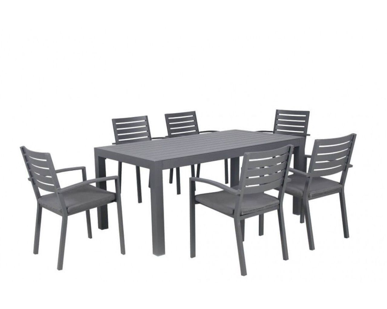 Boston-Jette 7 Piece Slatted Dining, Gunmetal Grey, small-swatch