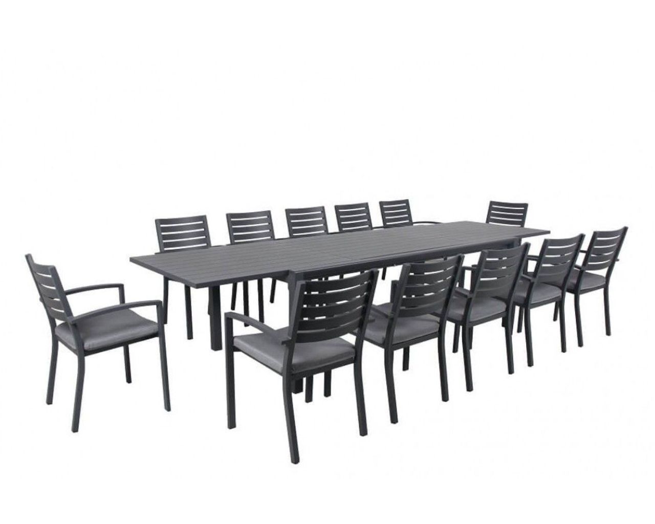 Boston-Jette 13 Piece Slatted Dining, Gunmetal Grey, small-swatch