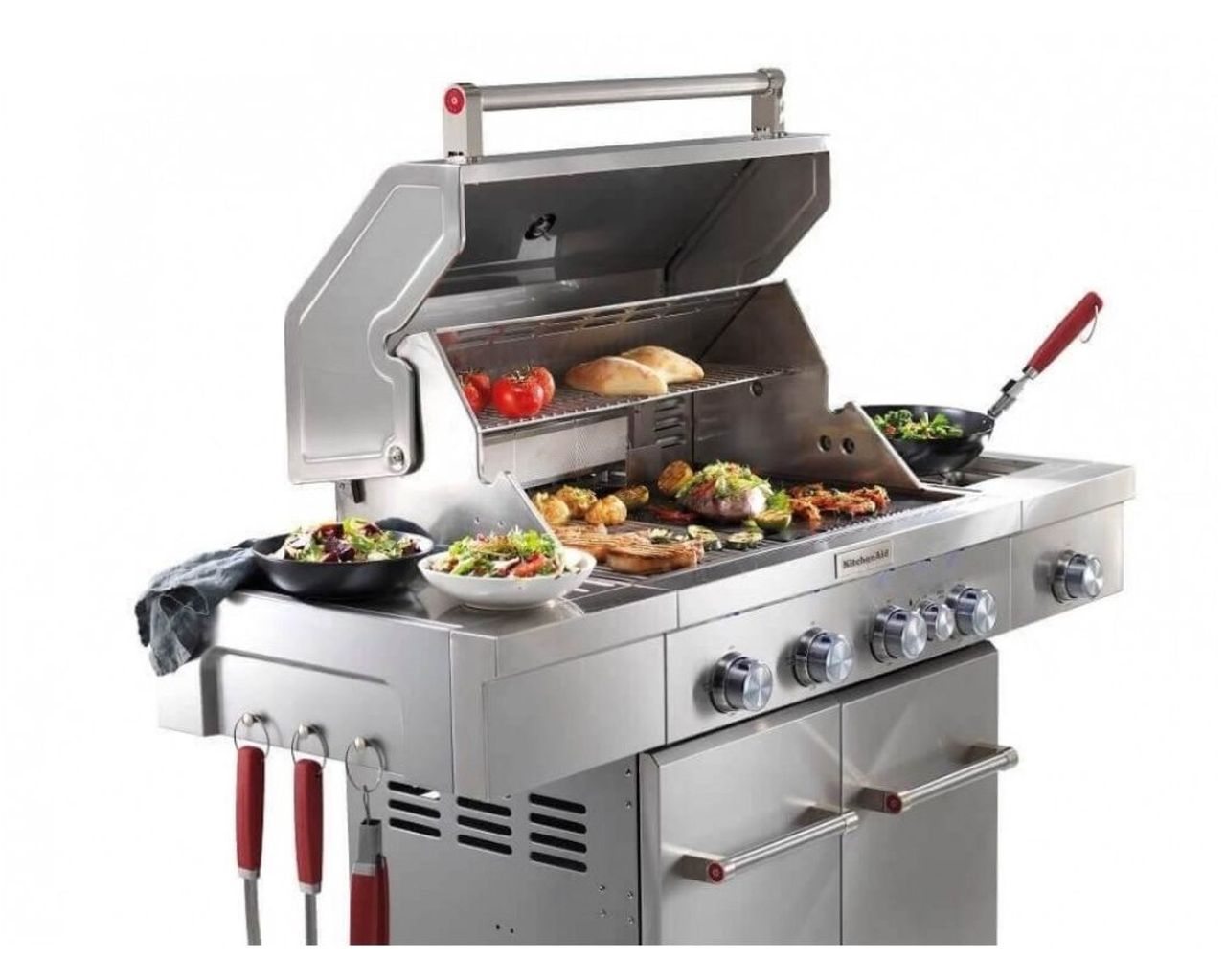 KitchenAid 4 Burner LPG BBQ with Side Burner, , hi-res image number null