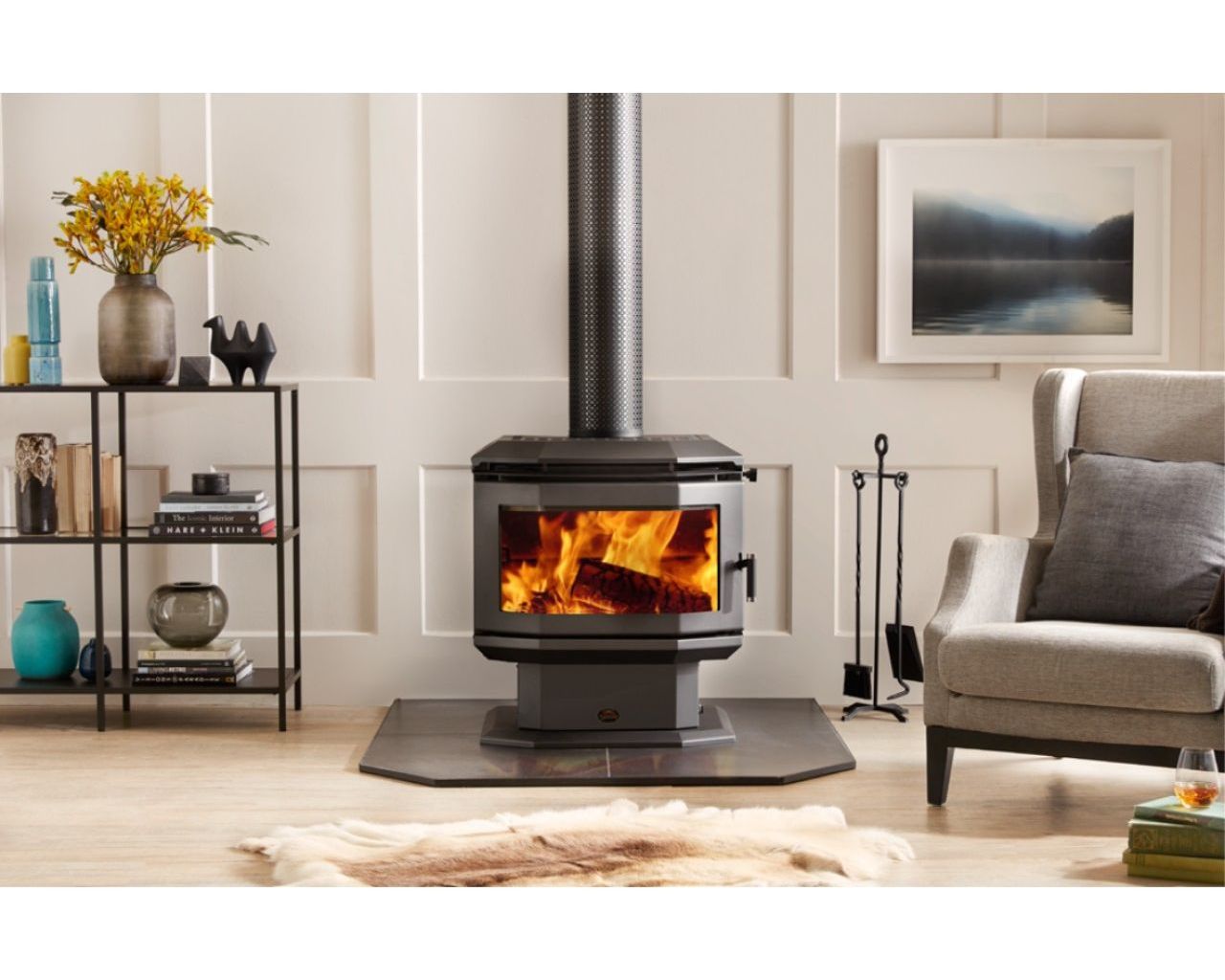 Saxon Rosewood Freestanding Wood Heater, , hi-res image number null
