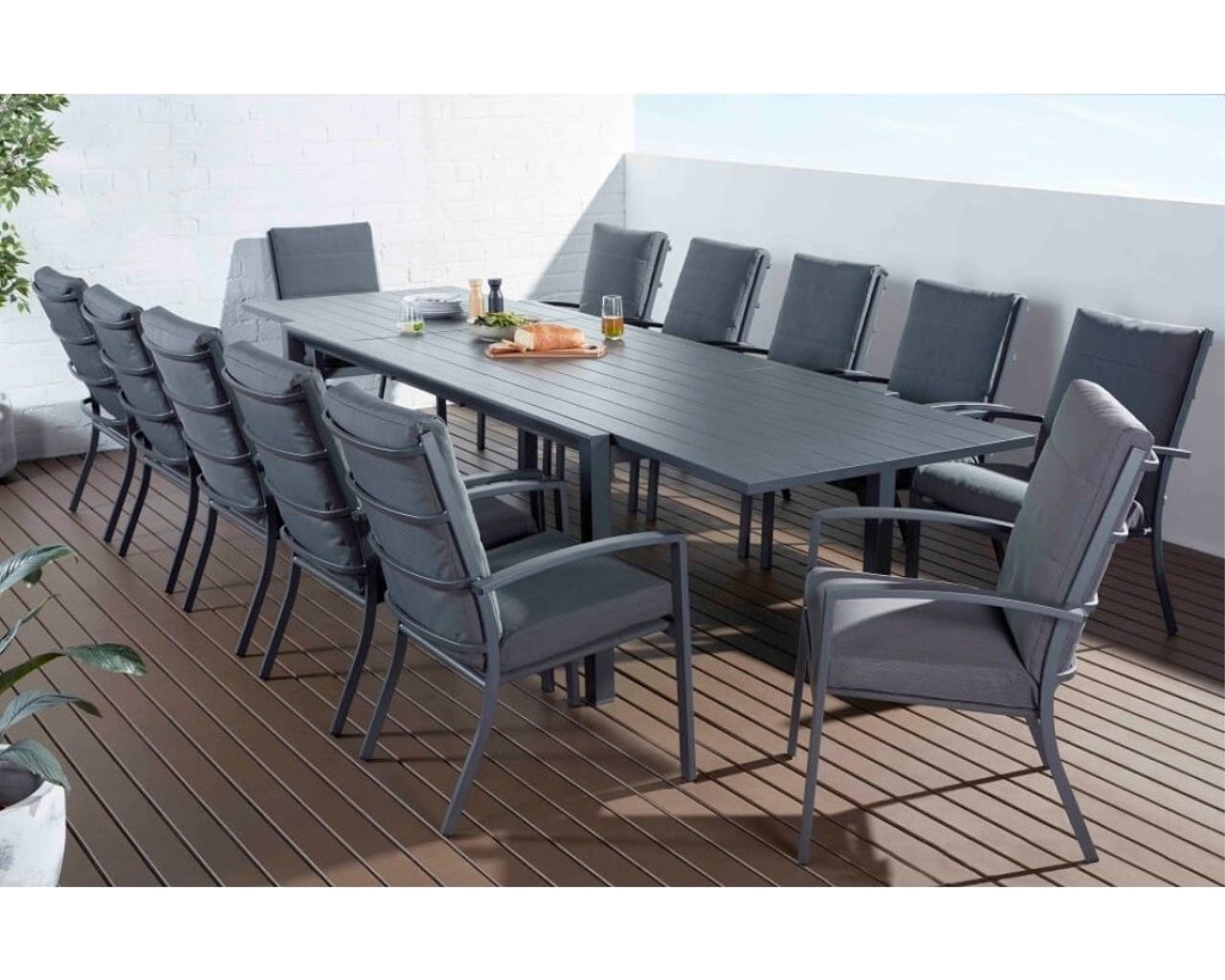 Jette Highback 13 Piece Dining (Gunmetal Grey), , hi-res image number null