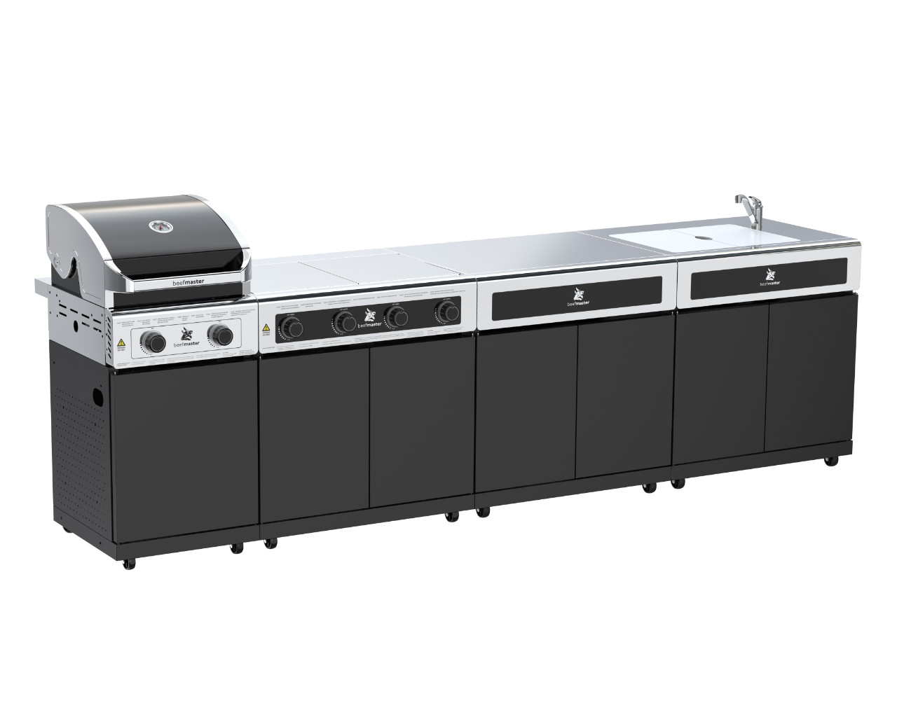 Beefmaster Classic 2 Burner BBQ Kitchen On Classic Cart, , hi-res image number null