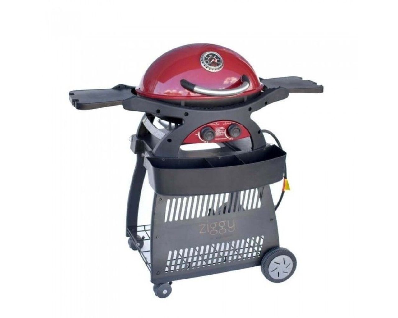 Ziggy by Ziegler & Brown Twin Grill LPG Classic on Cart (Chilli Red), Chilli Red, hi-res image number null