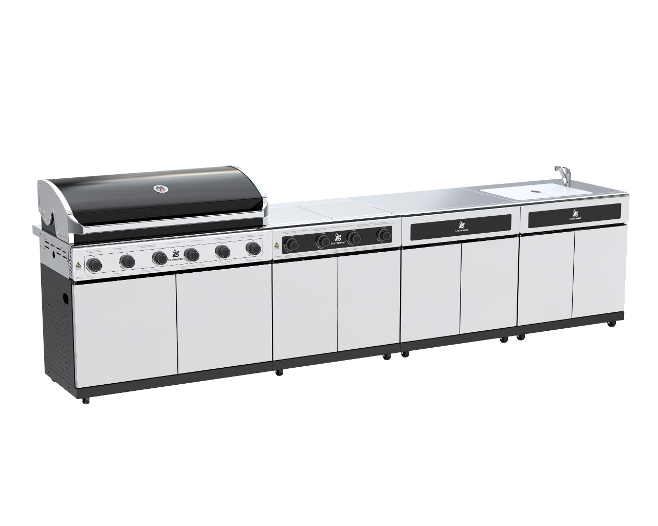Beefmaster Classic 6 Burner BBQ Kitchen On Deluxe Cart, , hi-res image number null