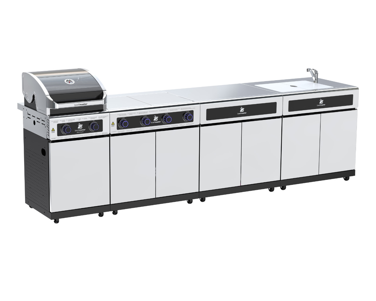 Premium Beefmaster 2 Burner BBQ Kitchen On Deluxe Cart, , hi-res image number null