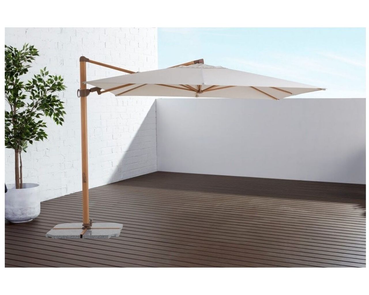 Naples 3x3m Square Cantilever Umbrella Natural, , hi-res image number null