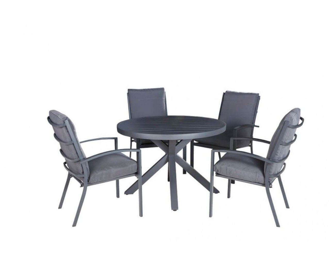 Jette Highback 5 Piece Dining, Gunmetal Grey, small-swatch