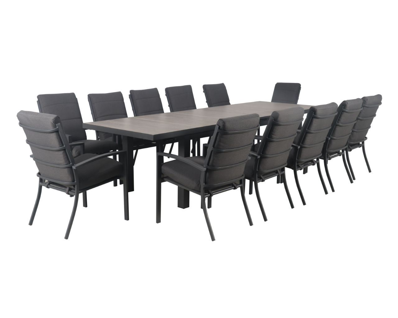 Jette-Dakota Highback 13 Piece Dining (Gunmetal Grey), , hi-res image number null