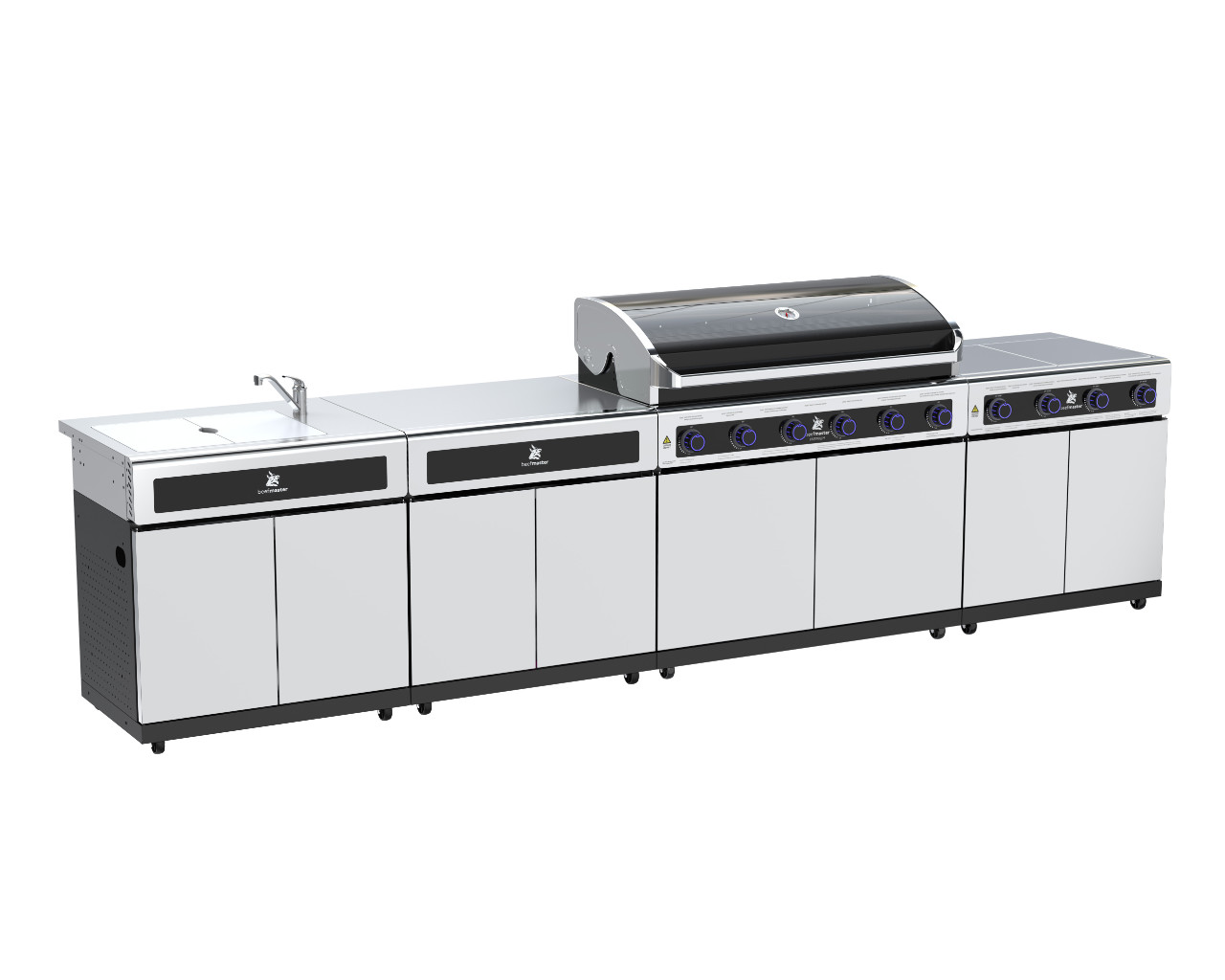 Beefmaster Premium 6 Burner BBQ Kitchen On Deluxe Cart, , hi-res image number null