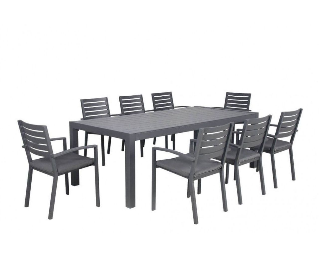 Boston-Jette 9 Piece Slatted Dining, Gunmetal Grey, small-swatch